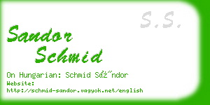 sandor schmid business card